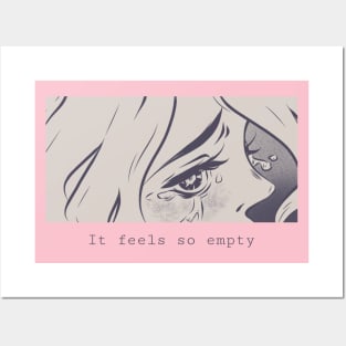 Sadness Sad Feelings Emotional Anime Girl Posters and Art